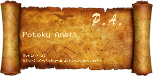 Potoky Anett névjegykártya